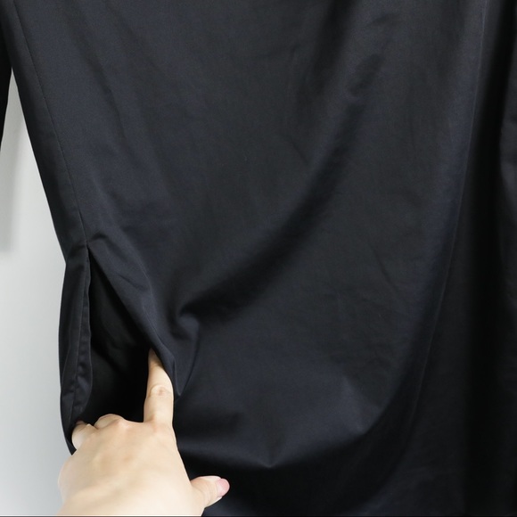 COS unique lbd little black dress minimalist trend structured shift mock neck S - Picture 4 of 6